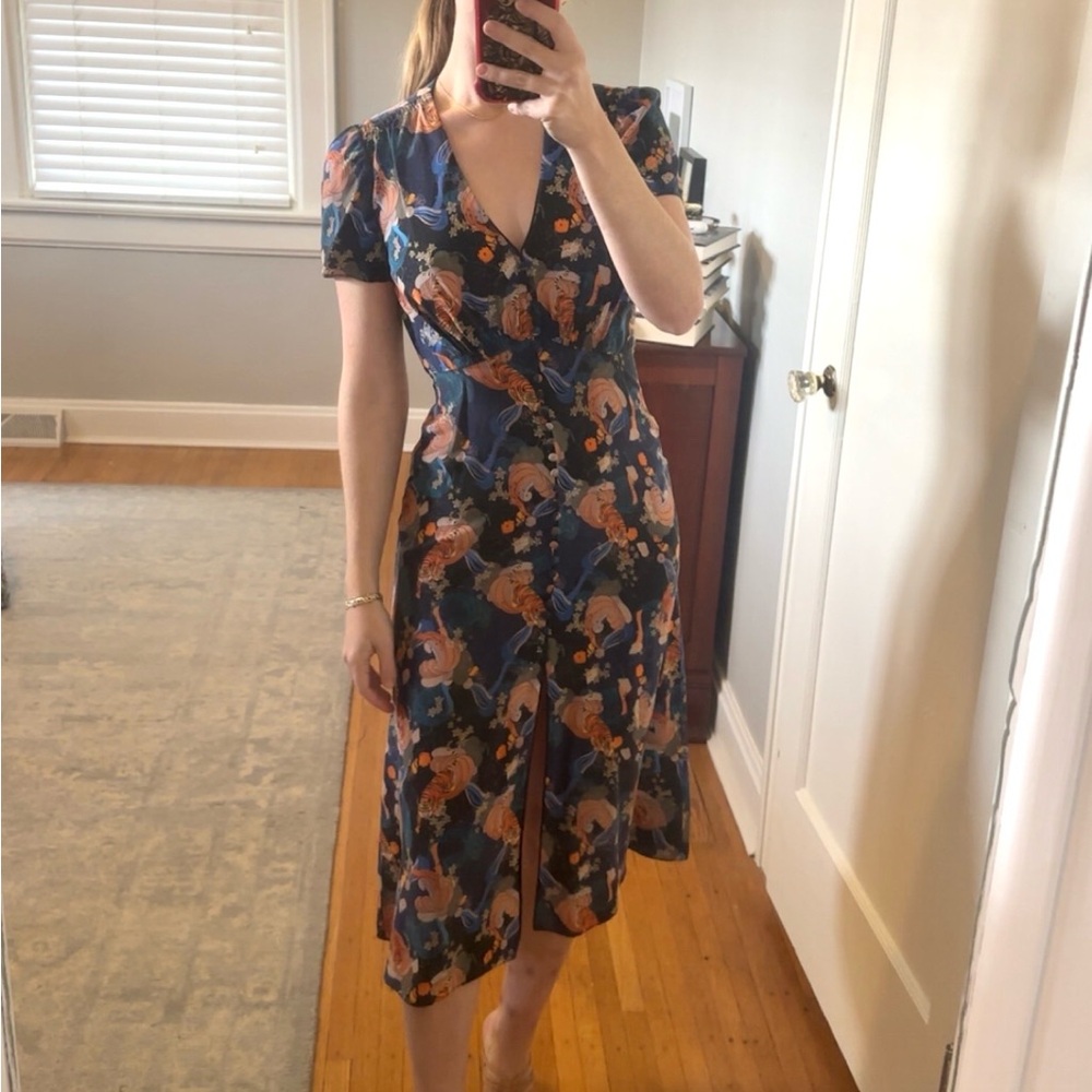 Saloni Eve B Tiger Print Midi Dress - Picture 5 of 8